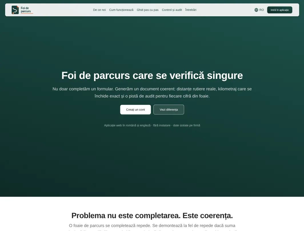 Foi de parcurs — public page of the waybill application